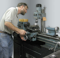 Our on-site model shop includes mill, drill, and lathe equipment